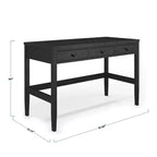 Scrivania a 3 cassetti con gambe affusolate, telaio nero/legno chiaro naturale, 1 persona