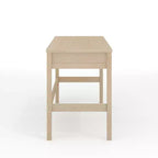 Scrivania a 3 cassetti con gambe affusolate, telaio nero/legno chiaro naturale, 1 persona