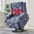 Wide Electric Power Lift Recliner Chair with Massage & Heat  Ideal for Seniors, 3 Positions, USB Charging, Cup Holders, Side Pockets