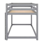 Letto a castello basso singolo/singolo grigio/bianco con scaletta e sponde, per 2