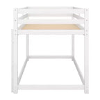 Letto a castello basso singolo/singolo grigio/bianco con scaletta e sponde, per 2