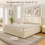 Struttura letto a piattaforma imbottita in velluto a coste nero / marrone / bianco sporco con 4 cassetti portaoggetti – Matrimoniale francese / Matrimoniale standard / King (1–2 persone)