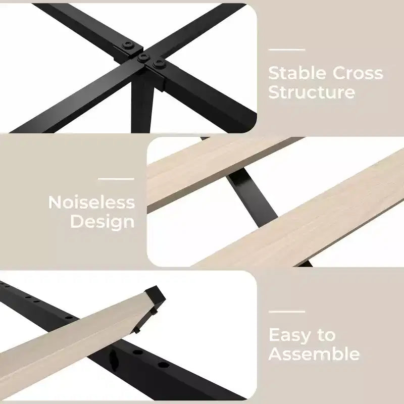 Struttura letto a piattaforma imbottita in velluto a coste nero / marrone / bianco sporco con 4 cassetti portaoggetti – Matrimoniale francese / Matrimoniale standard / King (1–2 persone)