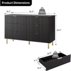 Cassettiera a 6 cassetti con maniglie dorate – Comò moderno in legno per camera da letto