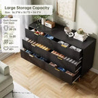 Cassettiera a 6 cassetti con maniglie dorate – Comò moderno in legno per camera da letto