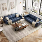 Divano a 3 posti in similpelle Beige/Nero/Blu/Marrone/Verde, larghezza 210,8 cm