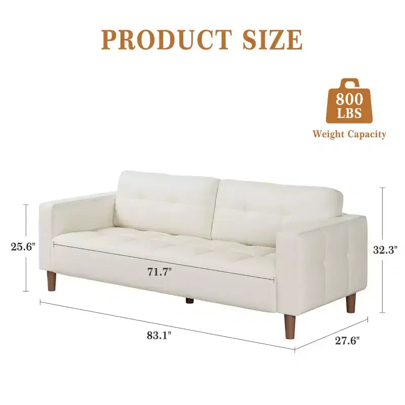Divano a 3 posti in similpelle Beige/Nero/Blu/Marrone/Verde, larghezza 210,8 cm