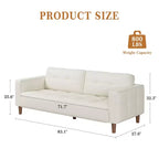 Divano a 3 posti in similpelle Beige/Nero/Blu/Marrone/Verde, larghezza 210,8 cm