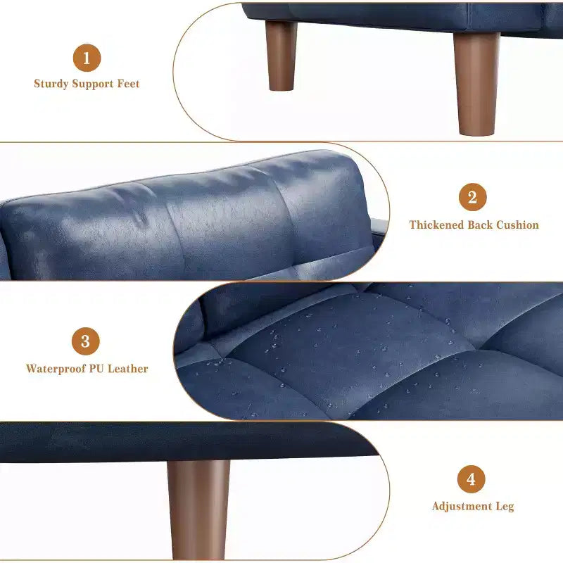 Divano a 3 posti in similpelle Beige/Nero/Blu/Marrone/Verde, larghezza 210,8 cm