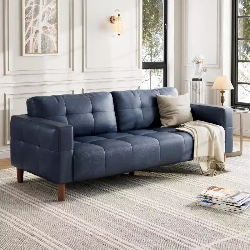 Divano a 3 posti in similpelle Beige/Nero/Blu/Marrone/Verde, larghezza 210,8 cm