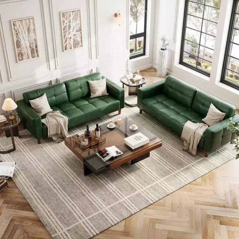 Divano a 3 posti in similpelle Beige/Nero/Blu/Marrone/Verde, larghezza 210,8 cm