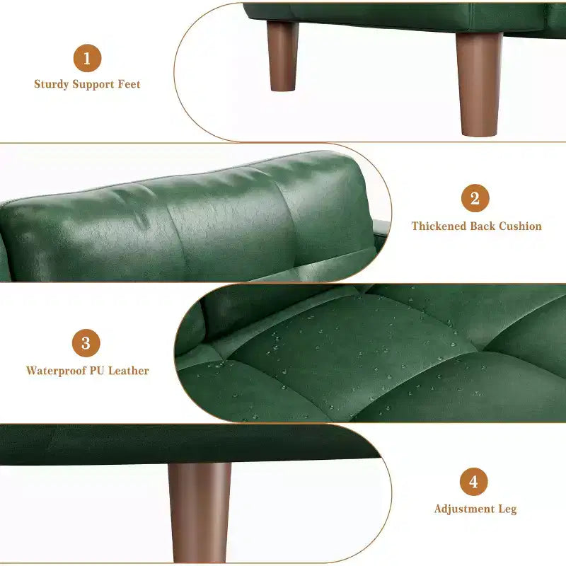 Divano a 3 posti in similpelle Beige/Nero/Blu/Marrone/Verde, larghezza 210,8 cm