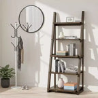 Homy Casa 5-Tier Ladder Bookshelf with Open Shelves for Living Room or Home Office, Walnut