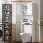Mobiletto da bagno salvaspazio da WC con 3 ripiani, colore bianco, montaggio in 1 persona
