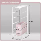 Comò stretto a 5 cassetti con struttura in acciaio e cassetti in tessuto – Multicolore, singolo