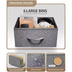 Comodino a 6 cassetti in tessuto con struttura in acciaio e piano in legno – Multicolore, Singolo