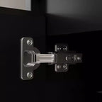 Mobile TV nero allungabile con luci LED RGB, 2 ante e 2 cassetti, adatto per TV fino a 80"