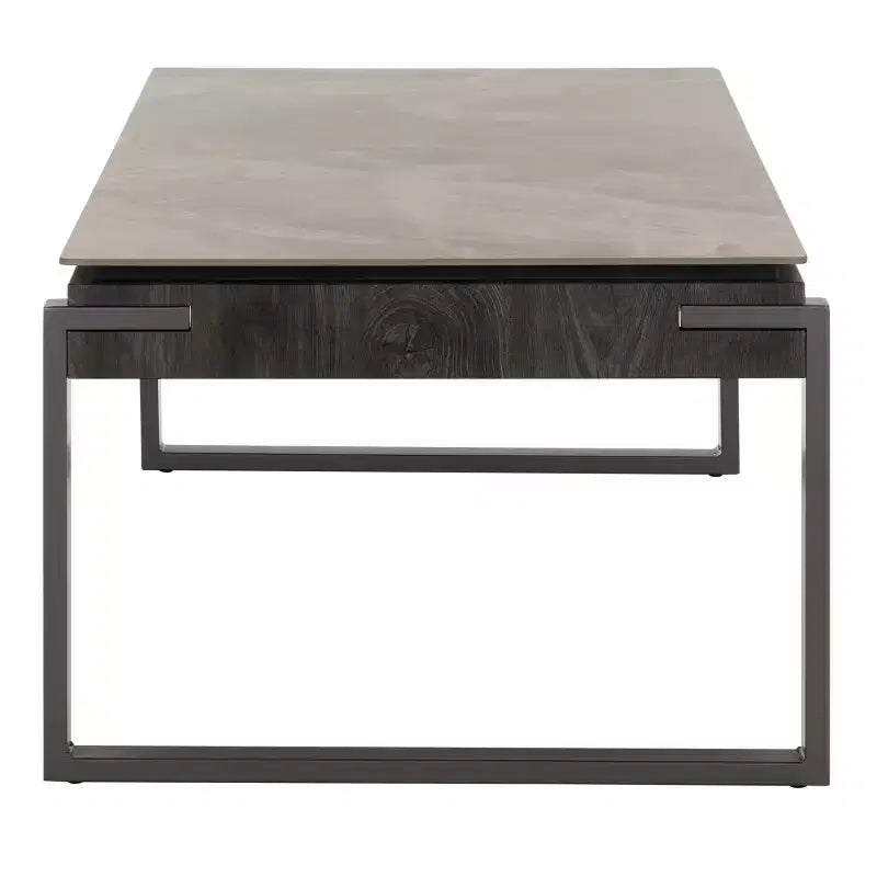 Tavolino da Caffè Rettangolare con Cassetto, Singolo - Nero / Marrone / Grigio