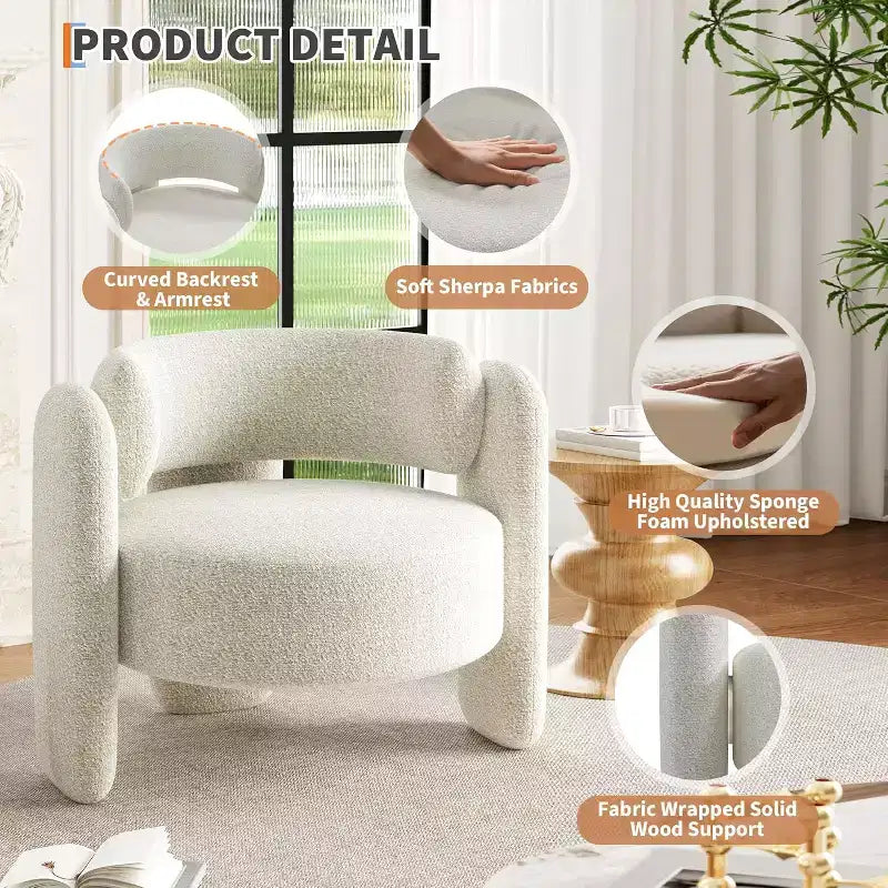 Poltroncine a botte in ciniglia grigio/bianco, con schienale aperto, set da 2