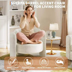 Poltroncine a botte in ciniglia grigio/bianco, con schienale aperto, set da 2