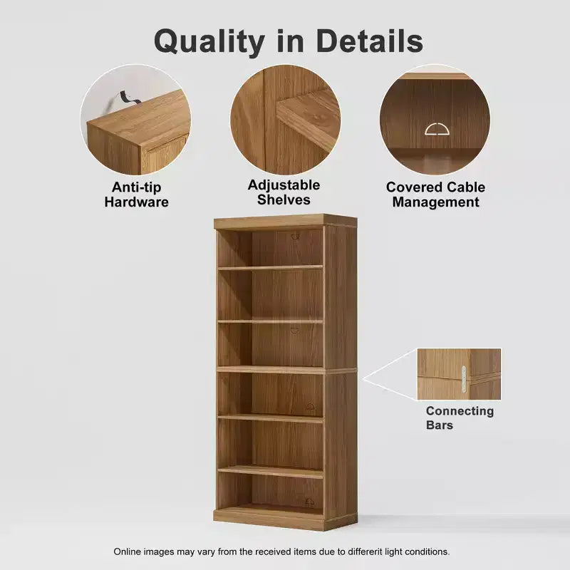 Libreria aperta senza ante, in legno, mobile contenitore singolo