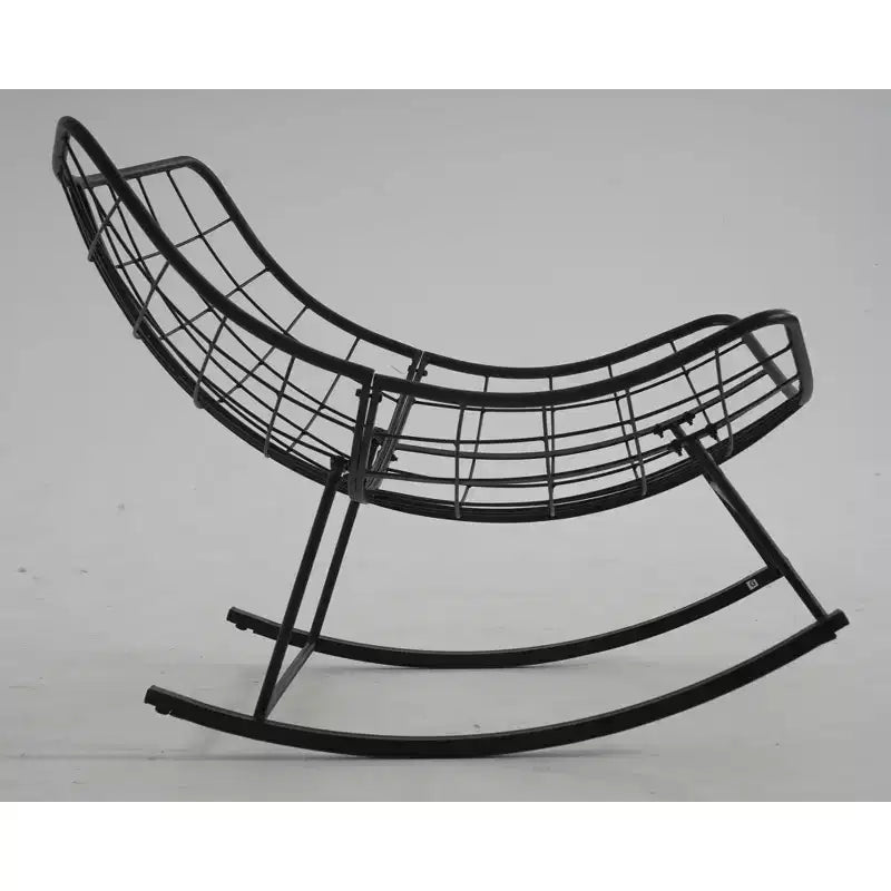Sedia a dondolo Papasan beige con poggiapiedi, set a dondolo a uovo in 2 pezzi per 2 persone