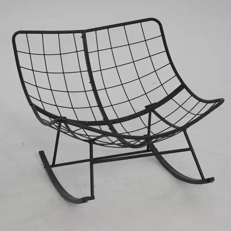 Sedia a dondolo Papasan beige con poggiapiedi, set a dondolo a uovo in 2 pezzi per 2 persone