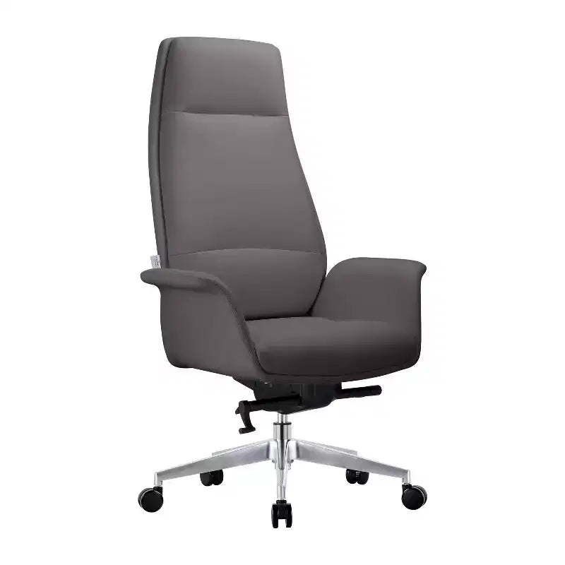 Sedia da Ufficio Girevole in Similpelle Nera con Supporto Lombare, 1 Posto