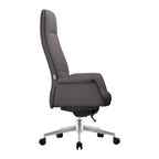 Sedia da Ufficio Girevole in Similpelle Nera con Supporto Lombare, 1 Posto