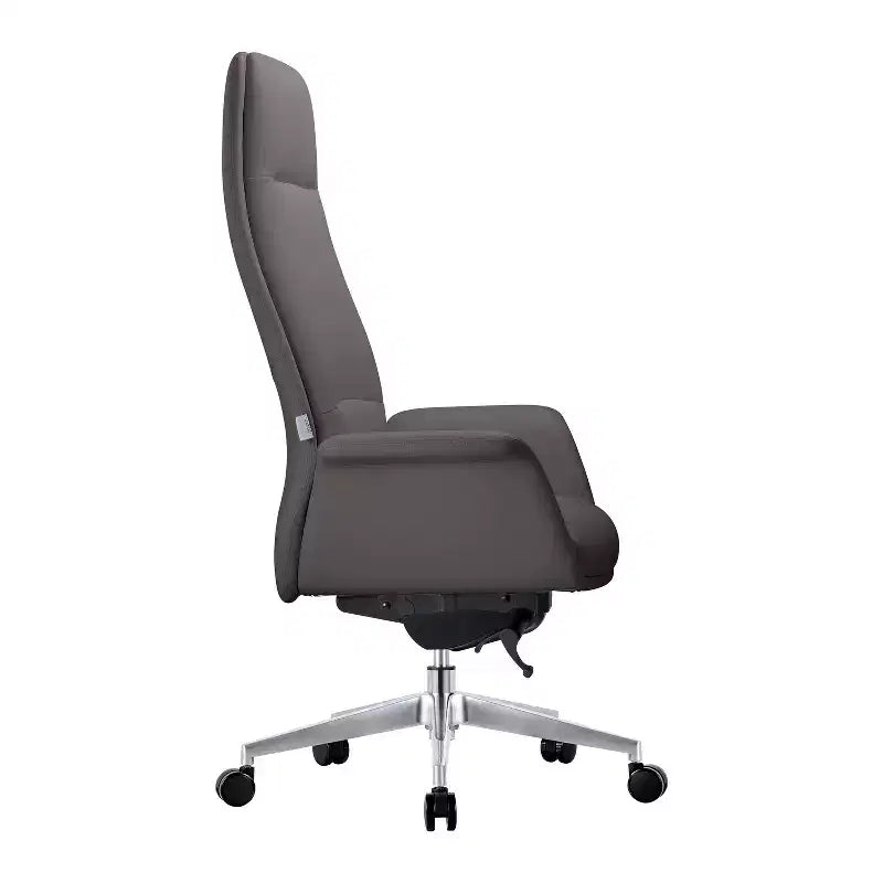 Sedia da Ufficio Girevole in Similpelle Nera con Supporto Lombare, 1 Posto
