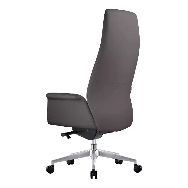 Sedia da Ufficio Girevole in Similpelle Nera con Supporto Lombare, 1 Posto