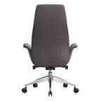 Sedia da Ufficio Girevole in Similpelle Nera con Supporto Lombare, 1 Posto