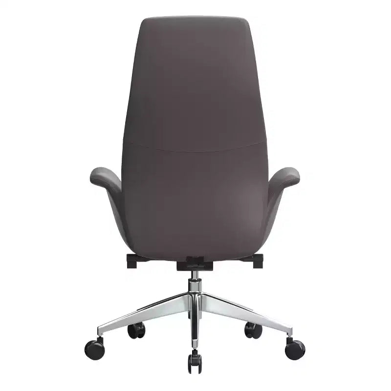 Sedia da Ufficio Girevole in Similpelle Nera con Supporto Lombare, 1 Posto