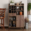 Mobile cantinetta e bar Mid-Century freestanding in noce anticato