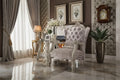 33" Versailles Fabric Chair Ivory/Bone White - Acme Furniture: Crescent Traditional Design, No Assembly Required