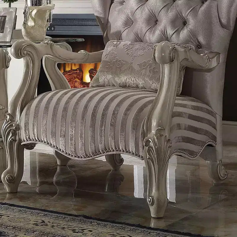Poltrona reclinabile elettrica in velluto color avorio/bianco osso da 84 cm, 1 posto