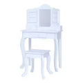 Little Princess Anna Kids Vanity Table & Stool  Fantasy Fields Makeup Playset with Mirror and Storage, White