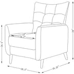 Poltrona reclinabile manuale avorio/senape/blu marino per 1