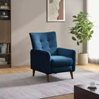 Poltrona reclinabile manuale avorio/senape/blu marino per 1