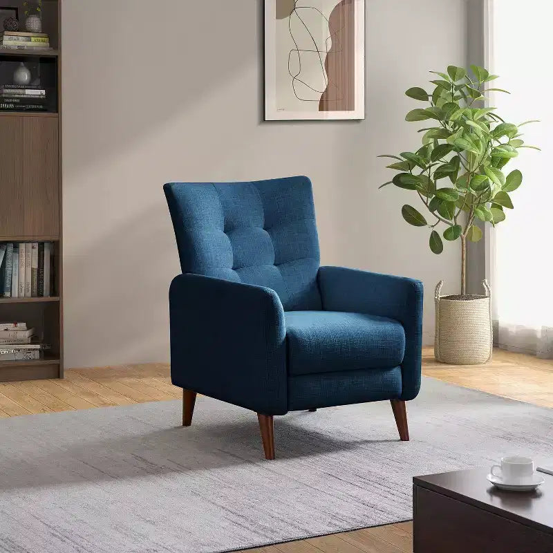 Poltrona reclinabile manuale avorio/senape/blu marino per 1