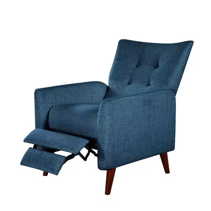 Poltrona reclinabile manuale avorio/senape/blu marino per 1