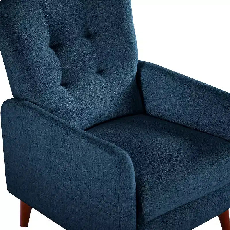 Poltrona reclinabile manuale avorio/senape/blu marino per 1