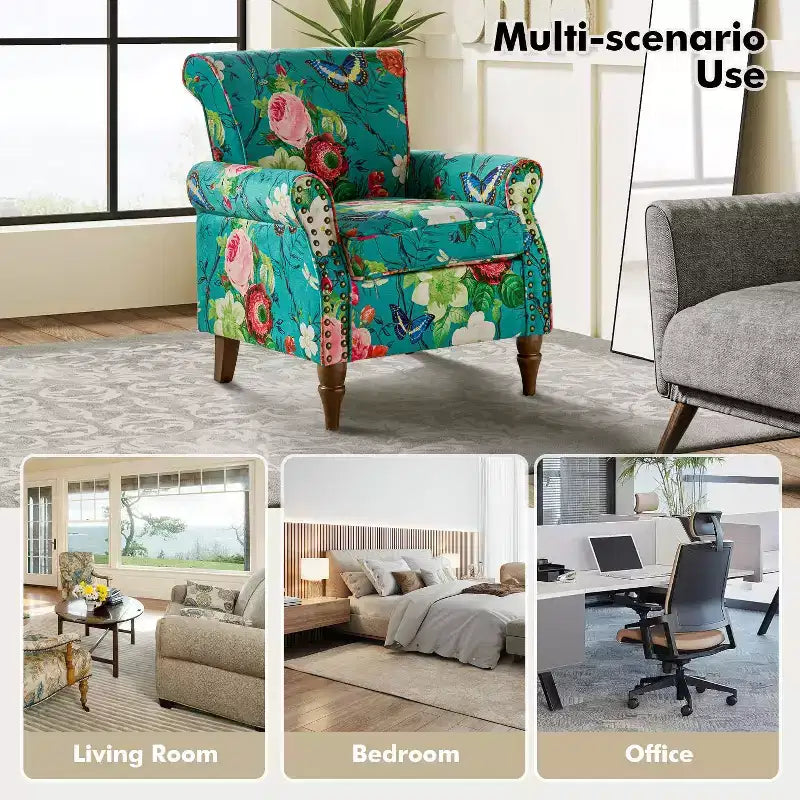 Poltrona a pozzetto con rifiniture borchiate, vari colori, set da 2, 1 posto
