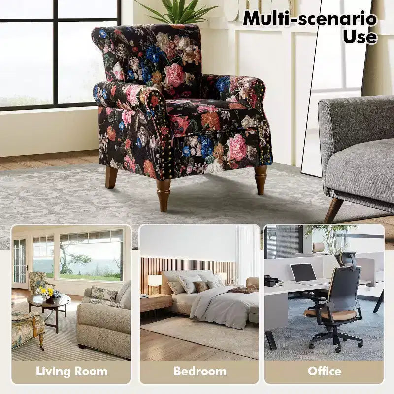 Poltrona a pozzetto con rifiniture borchiate, vari colori, set da 2, 1 posto