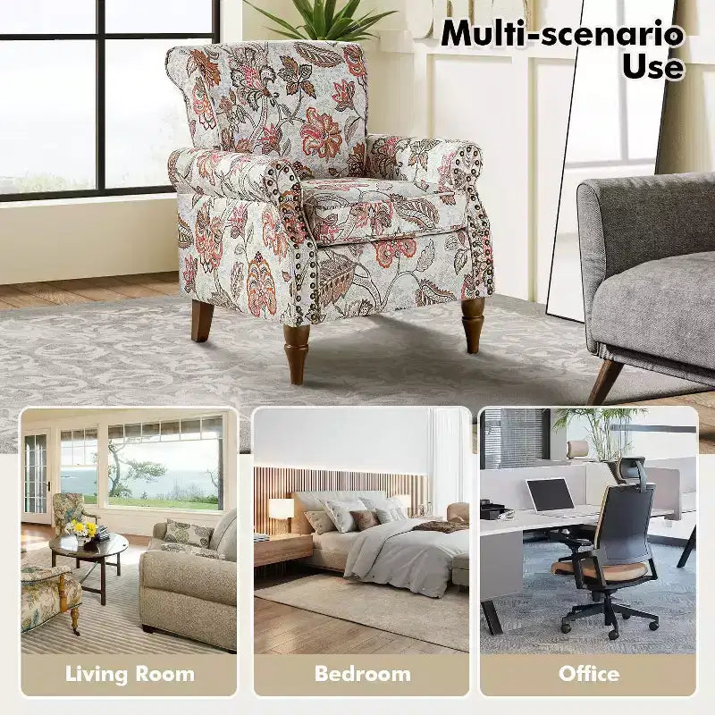 Poltrona a pozzetto con rifiniture borchiate, vari colori, set da 2, 1 posto