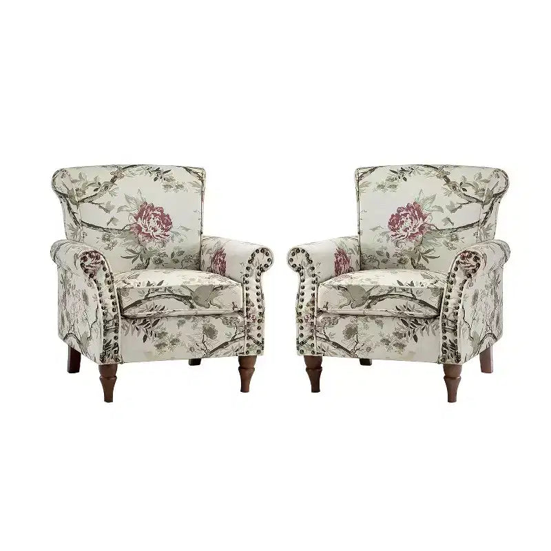 Poltrona a pozzetto con rifiniture borchiate, vari colori, set da 2, 1 posto