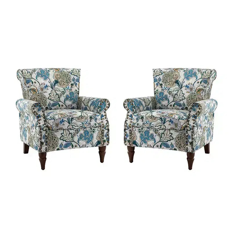 Poltrona a pozzetto con rifiniture borchiate, vari colori, set da 2, 1 posto