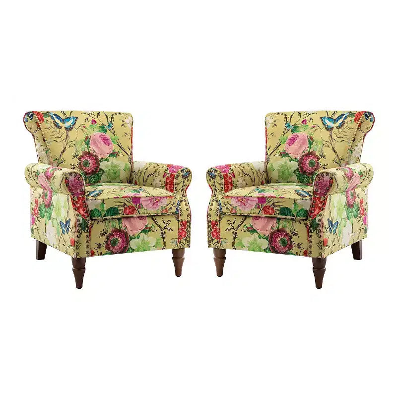 Poltrona a pozzetto con rifiniture borchiate, vari colori, set da 2, 1 posto