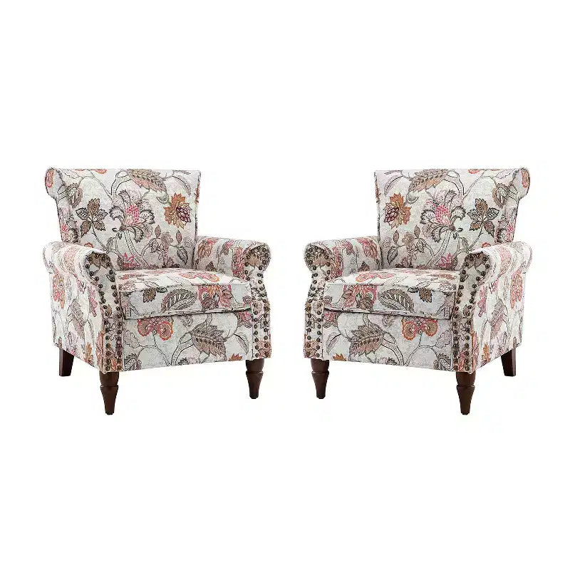 Poltrona a pozzetto con rifiniture borchiate, vari colori, set da 2, 1 posto